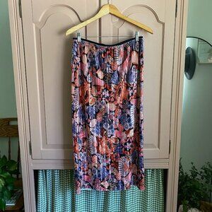 Anthropologie Maeve Tilda Pleated Velvet Midi Skirt